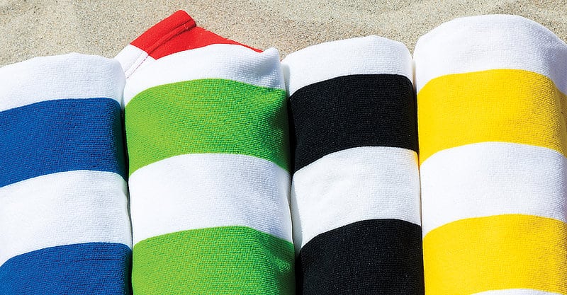 COLOURED STRIPE TERRYCLOTH TOWEL - Multicolored