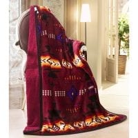 Southwest Aztec Sherpa Borrego Aztec Burgundy
