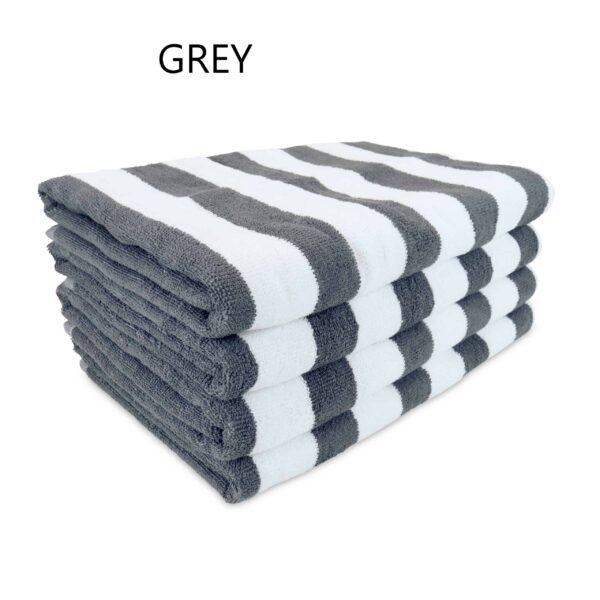 United Textile Supply Cali Cabana Stripe Beach Towel Grey