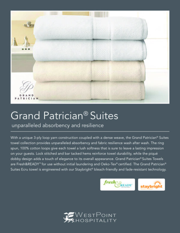 United Textile Supply - Towels - Grand Patrician Suites - WestPoint Hospitality