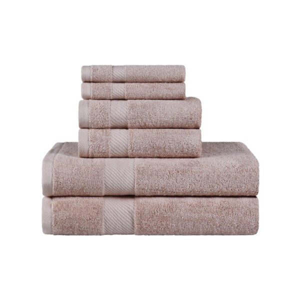 Egyptian Cotton Dobby Border Medium Weight 6 Piece Bath Towel Set-GSM 500 - Image 10