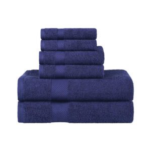 United Textile Supply ECDBM 6pc Bath Towel Set - Navy Blue