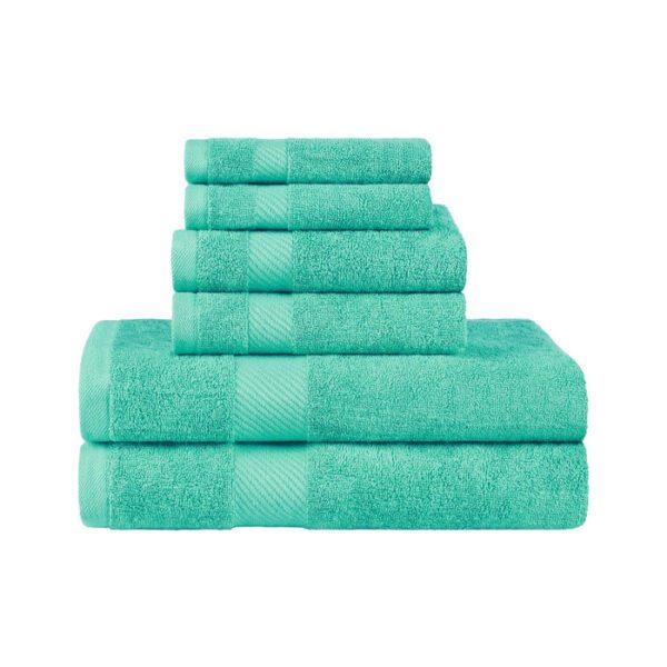 Egyptian Cotton Dobby Border Medium Weight 6 Piece Bath Towel Set-GSM 500 - Image 6