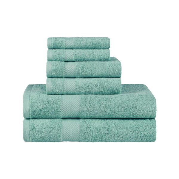 Egyptian Cotton Dobby Border Medium Weight 6 Piece Bath Towel Set-GSM 500 - Image 5