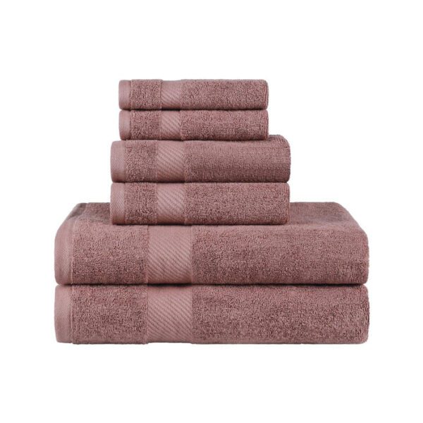 Egyptian Cotton Dobby Border Medium Weight 6 Piece Bath Towel Set-GSM 500 - Image 4