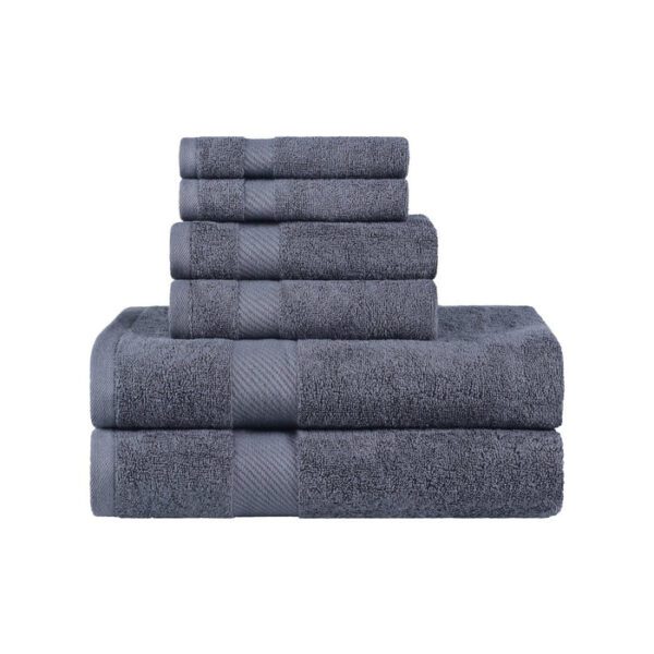 Egyptian Cotton Dobby Border Medium Weight 6 Piece Bath Towel Set-GSM 500 - Image 3