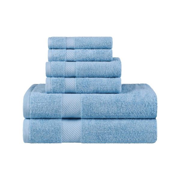 Egyptian Cotton Dobby Border Medium Weight 6 Piece Bath Towel Set-GSM 500 - Image 2