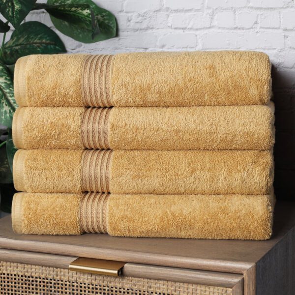 Egyptian Cotton Highly Absorbent Solid 4-Piece Ultra Soft Bath Towel Set - GSM  500