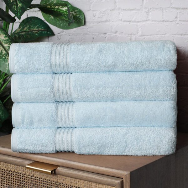 Egyptian Cotton Highly Absorbent Solid 4-Piece Ultra Soft Bath Towel Set - GSM  500 - Image 6