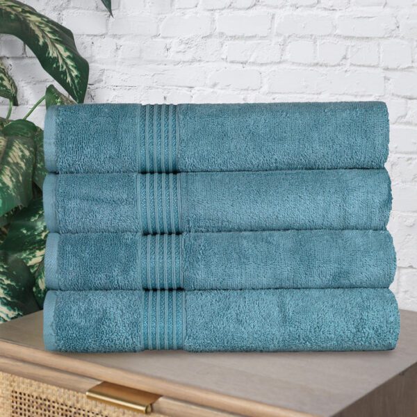 Egyptian Cotton Highly Absorbent Solid 4-Piece Ultra Soft Bath Towel Set - GSM  500 - Image 9