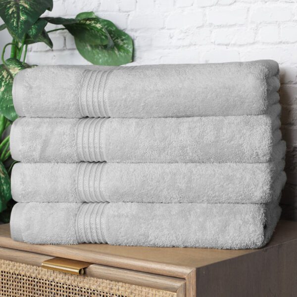 Egyptian Cotton Highly Absorbent Solid 4-Piece Ultra Soft Bath Towel Set - GSM  500 - Image 4