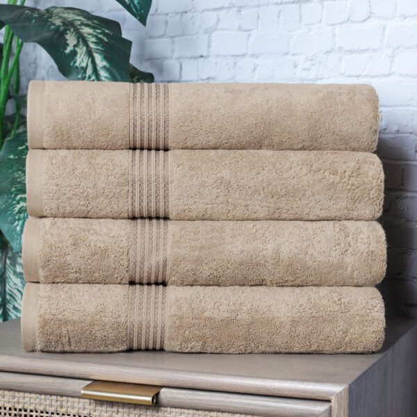 Egyptian Cotton Highly Absorbent Solid 4-Piece Ultra Soft Bath Towel Set - GSM  500 - Image 10