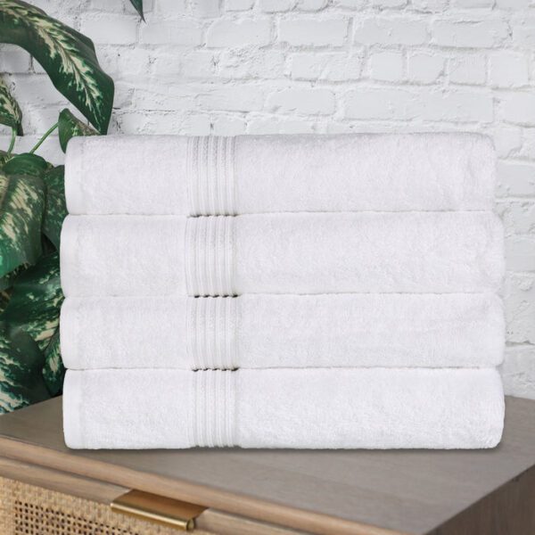 Egyptian Cotton Highly Absorbent Solid 4-Piece Ultra Soft Bath Towel Set - GSM  500 - Image 11
