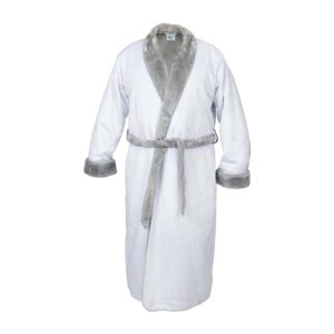 United Textile Supply Luxurious Bath Robe White/Gray