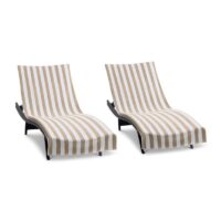 United Textile Supply California Cabana Chaise Lounge Covers Beige
