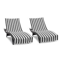United Textile Supply California Cabana Chaise Lounge Covers Black