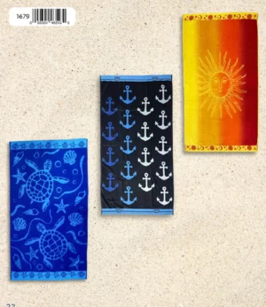 United Textile Supply - Embroidered Jacquard - 3 Design Beach Towel