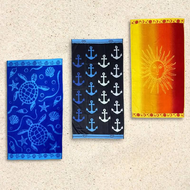 Embroidered-Jacquard-3-Design-Beach-Towel