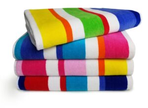 island stripe beach towel size