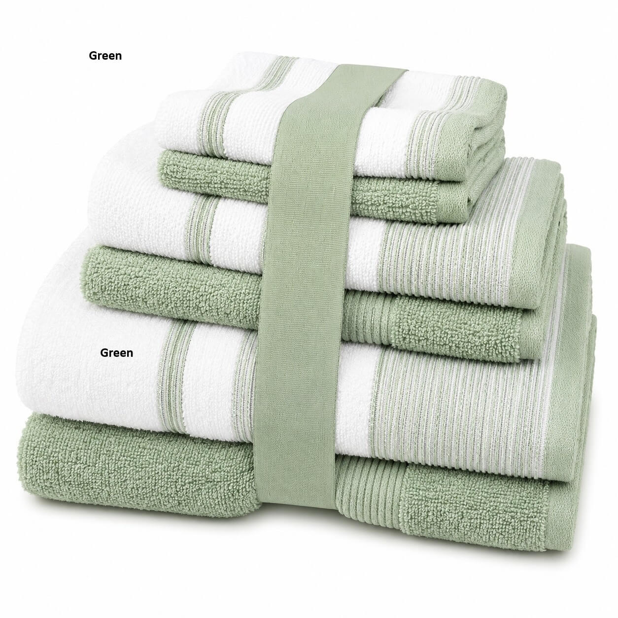 2 tone green bath towel set united textile supply