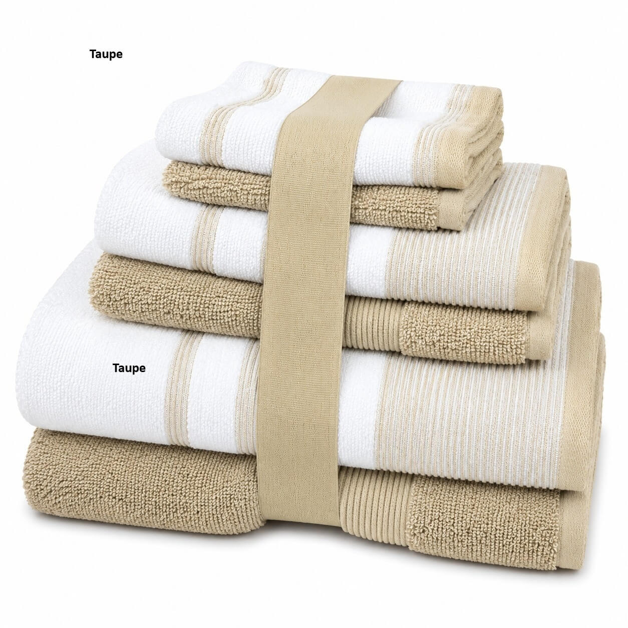 2 tone taupe bath towel set united textile supply